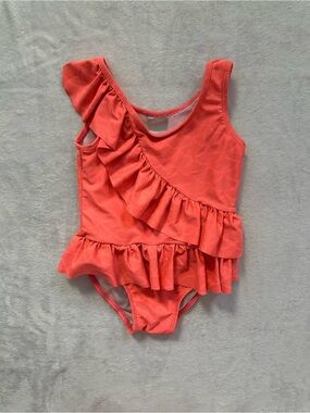 Sol Swim Mermaid Scales Iridescent Ruffle One Piece Swimsuit Toddler Girls 4T
